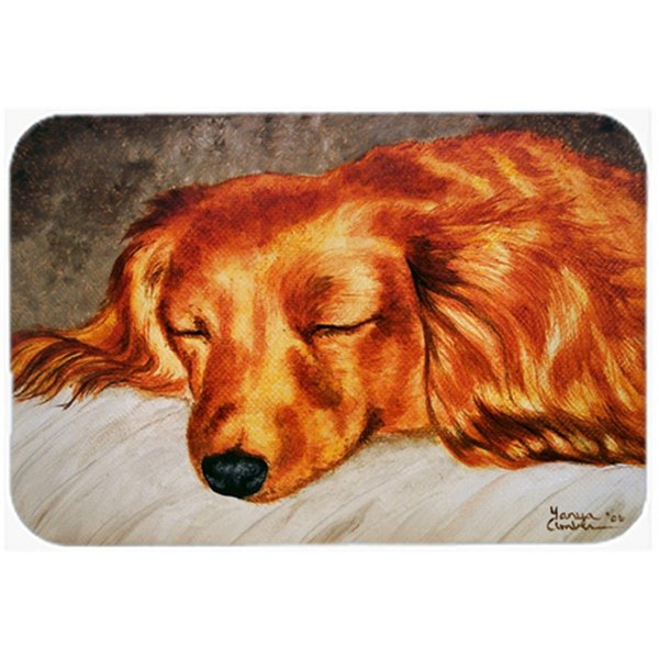 Skilledpower Red Longhaired Dachshund Mouse Pad; Hot Pad or Trivet SK253717